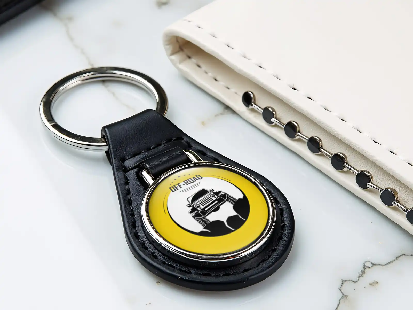 Leather Key Bag Durable Glossy Premium Edge